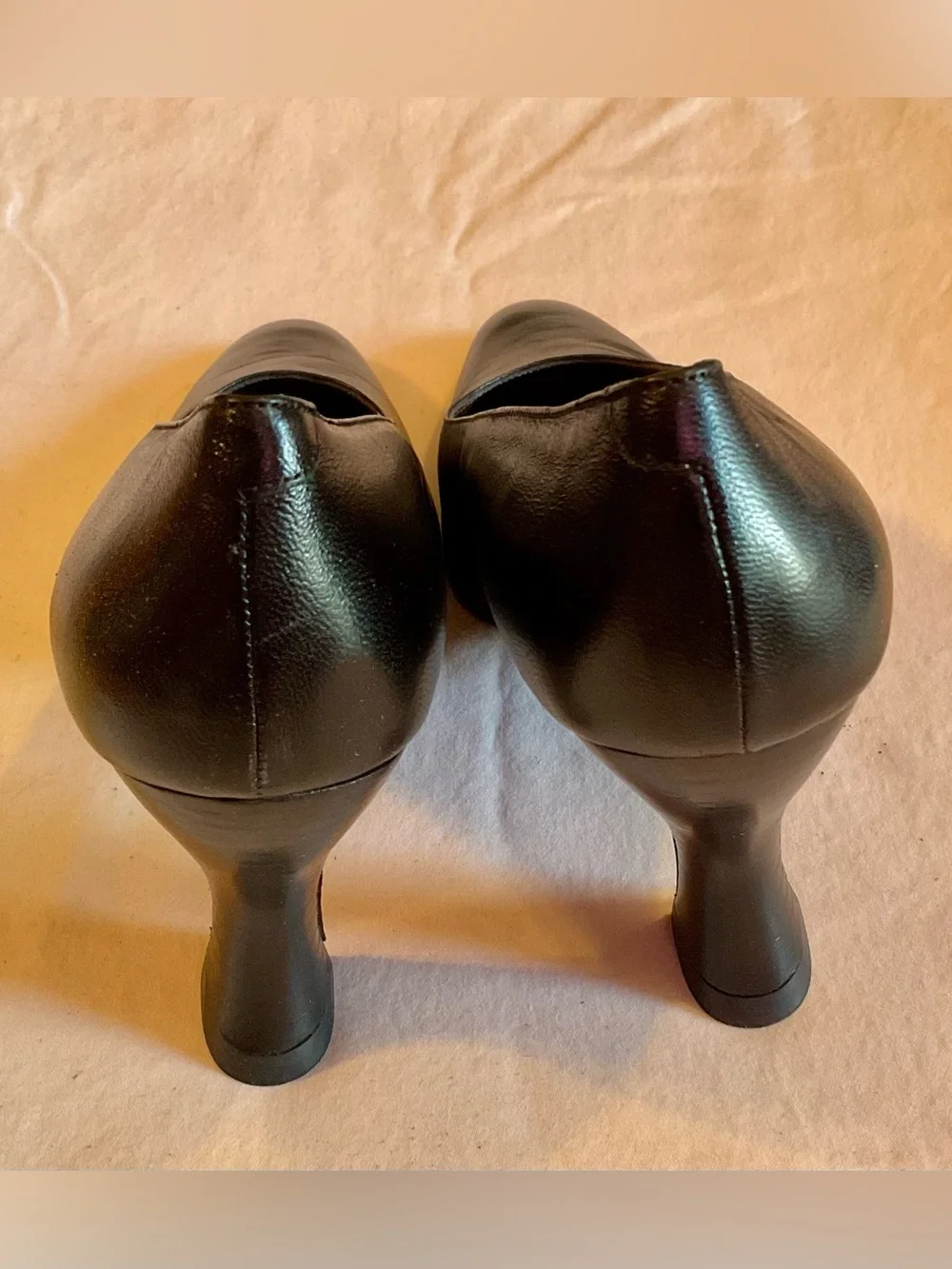 Vintage Anne Klein Couture Black Leather Pumps 7 Narrow